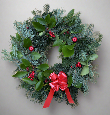 Christmas Wreath 12" Red Tones