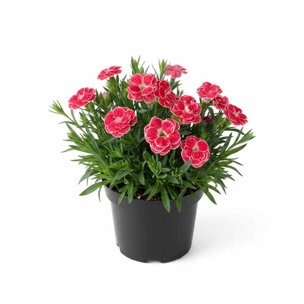 Dianthus Oscar White and Red in a 10.5cm pot