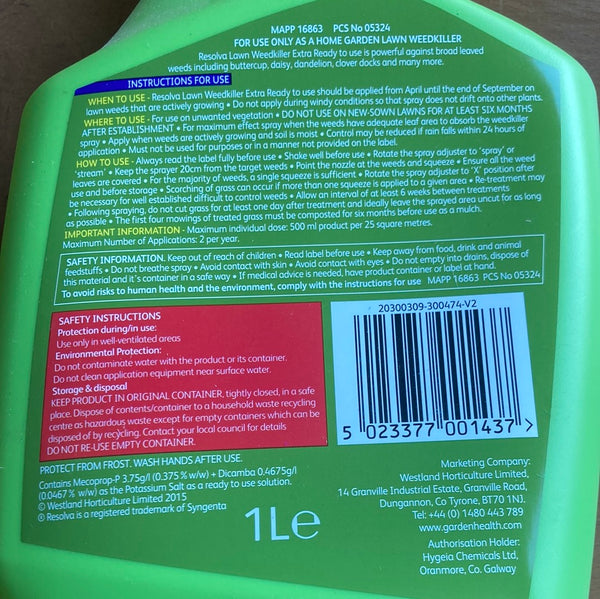 Resolva lawn Weedkiller